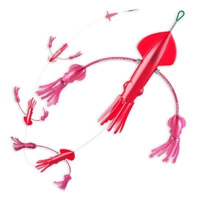 Flippy Floppy Thing Fishing Daisy Chain Tuna & Marlin Magnet by Squidnation (Pink & Pink)