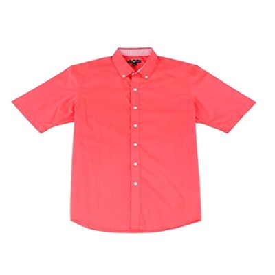 Club Room Mens Bancroft Poplin Button Up Shirt, Red, Large
