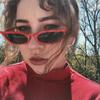 ADE WU Retro Cat eye Sunglasses for Women Cute Small Narrow Skinny Sexy 50s 60s Stylish Cateye Sun Glasses, Red/Grey view 2