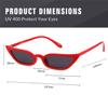 ADE WU Retro Cat eye Sunglasses for Women Cute Small Narrow Skinny Sexy 50s 60s Stylish Cateye Sun Glasses, Red/Grey view 4