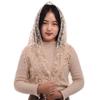 BLESSUME Medieval Headscarf Wimples Women Triangle Veil Classic Mantilla Soft Lace Chapel Veil view 1