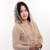 BLESSUME Medieval Headscarf Wimples Women Triangle Veil Classic Mantilla Soft Lace Chapel Veil view 2