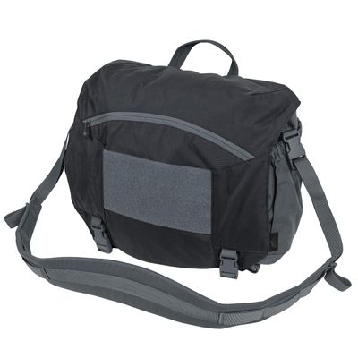Helikon-Tex Urban Courier Bag Large, Black/Shadow Grey, Urban Line - Messenger Bag - Compatible with Bicycle