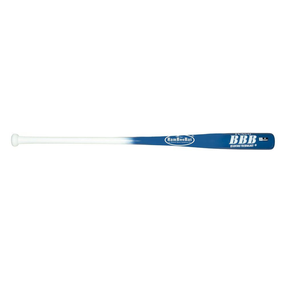 Bamboo Bats by Pinnacle Sports Equipment INC. Adult Fungo Infield/Outfield Bamboo Baseball Bat, White Handle/Royal Barrel, 34" (HWBU34F)