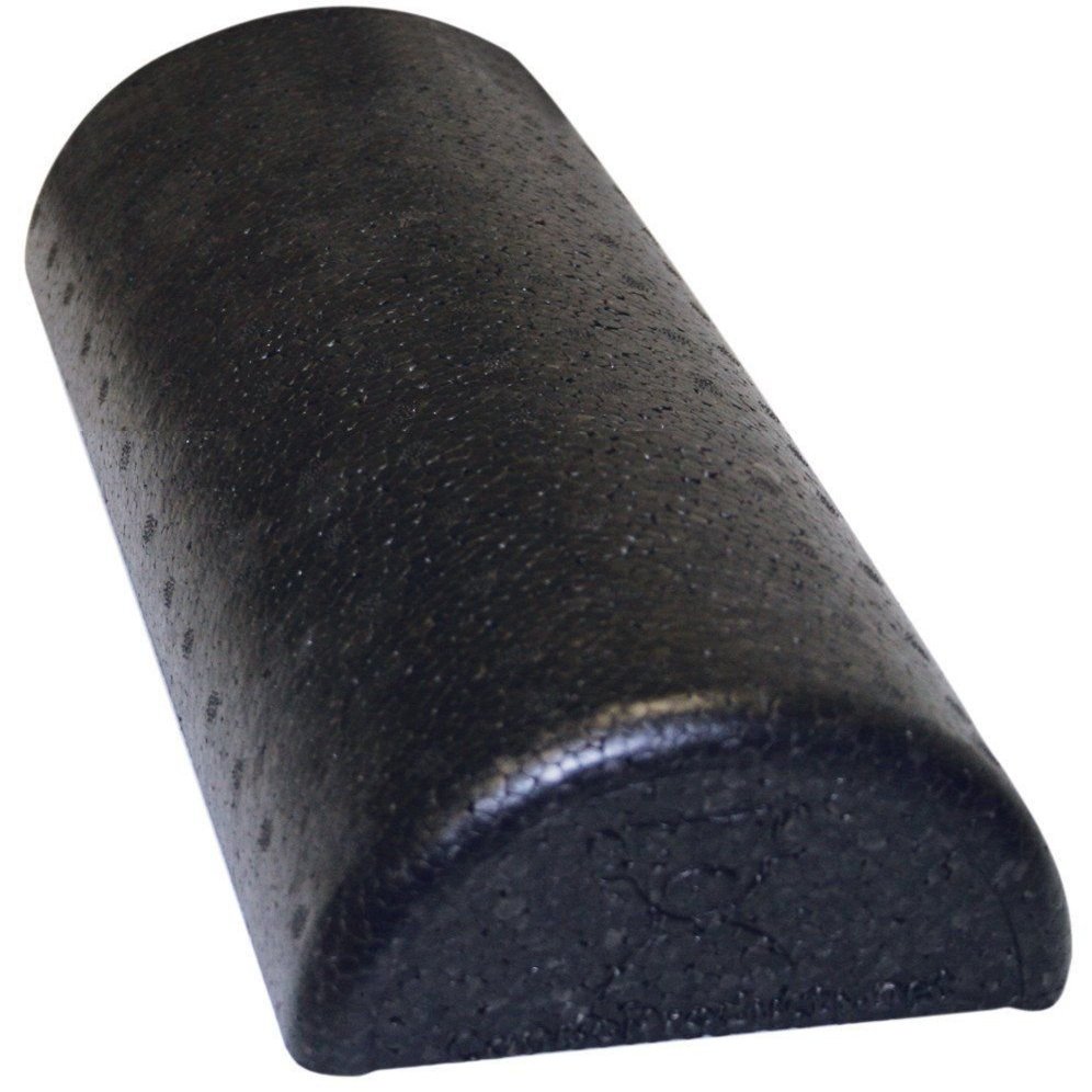 CanDo Black Foam Rolls, Half-Round , 6" x 12"