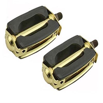 Alta Bicycle Pedals Krate PVC Metal, Multiple Colors & Sizes. (Black/Gold, 1/2")