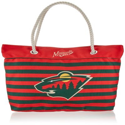 FOCO NHL Minnesota Wild Nautical Stripe Tote Bag