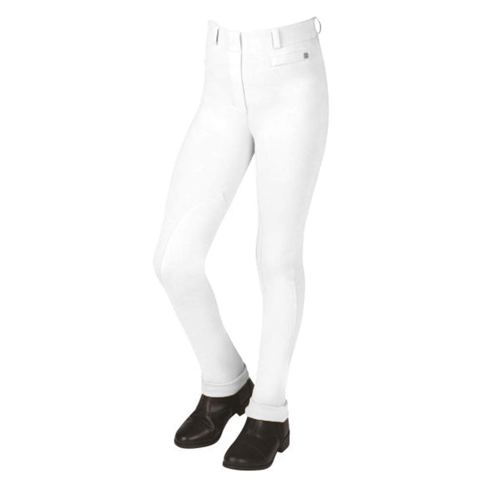 Dublin Supa-Fit Pull On Knee Patch Breeches White Childs 6