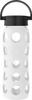 Lifefactory 22-Ounce BPA-Free Glass Water Bottle with Classic Cap and Protective Silicone Sleeve, White view 1