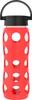 Lifefactory 22-Ounce BPA-Free Glass Water Bottle with Classic Cap and Protective Silicone Sleeve, Poppy view 1