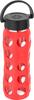 Lifefactory 22-Ounce BPA-Free Glass Water Bottle with Classic Cap and Protective Silicone Sleeve, Poppy view 2