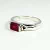 55Carat Real Indian Ruby Silver Ring Emerald Cut Birthstone Handmade Size 5,6,7,8,9,10,11,12 Bar Style view 2