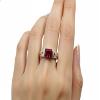 55Carat Real Indian Ruby Silver Ring Emerald Cut Birthstone Handmade Size 5,6,7,8,9,10,11,12 Bar Style view 4
