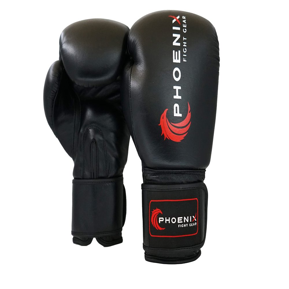 Phoenix Fight Gear's Flight Boxing Gloves, MMA Gear, Gear for Boxing, Sparring, and Other MMA Mixed Martial Arts Sports, Adult Sizes 10oz, 12oz, 14oz, 16oz, 18oz in Black, Grey, White (Black 18 oz)