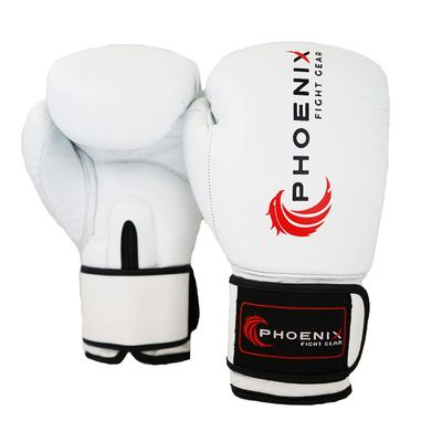 Phoenix Fight Gear's Flight Boxing Gloves, MMA Gear, Gear for Boxing, Sparring, and Other MMA Mixed Martial Arts Sports, Adult Sizes 10oz, 12oz, 14oz, 16oz, 18oz in Black, Grey, White (White 12 oz)