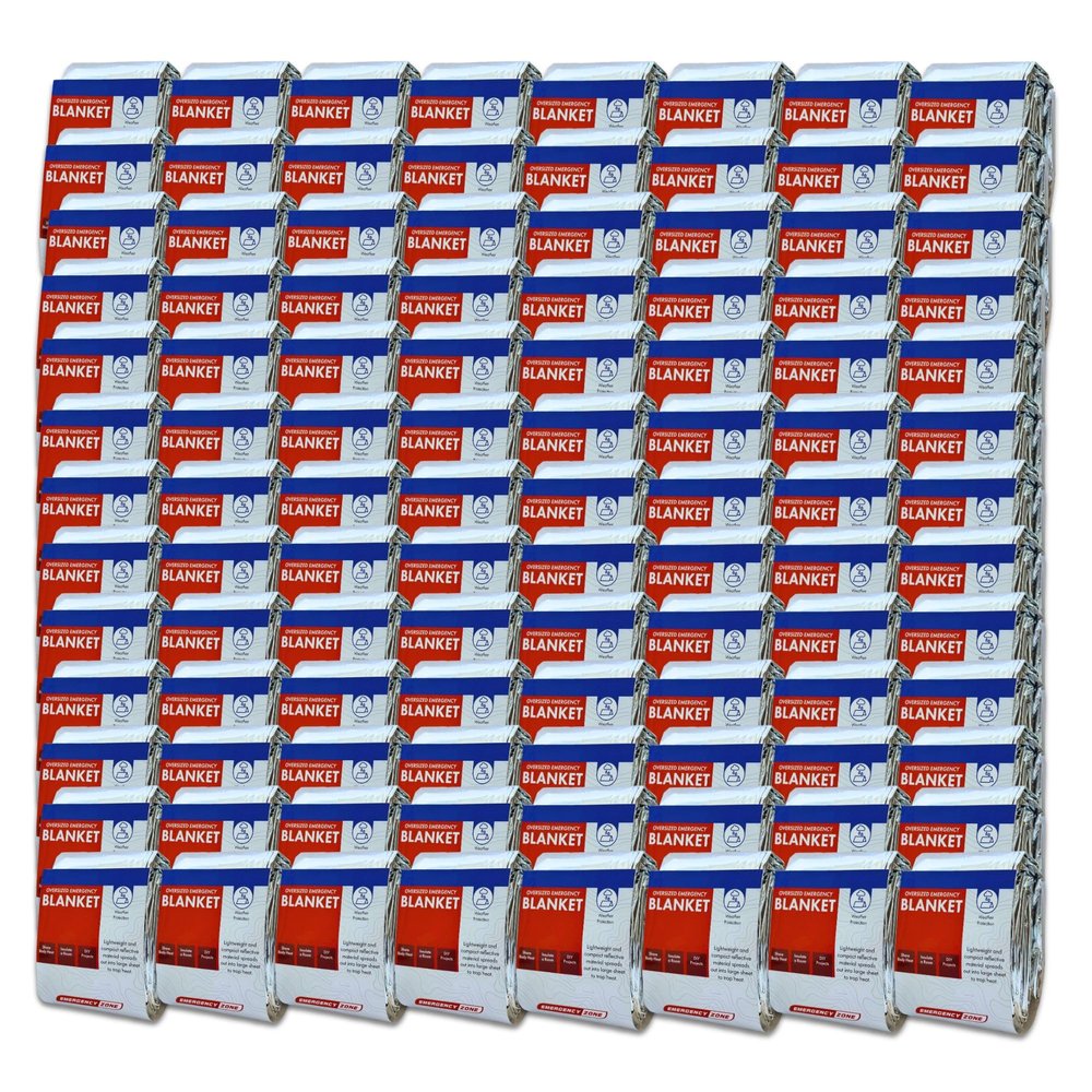 [120 Pack] Oversized Emergency Blanket 71x142 | Emergency Mylar Blankets | Survival Blanket for Survival Supplies, Camping, Hiking, or Emergencies
