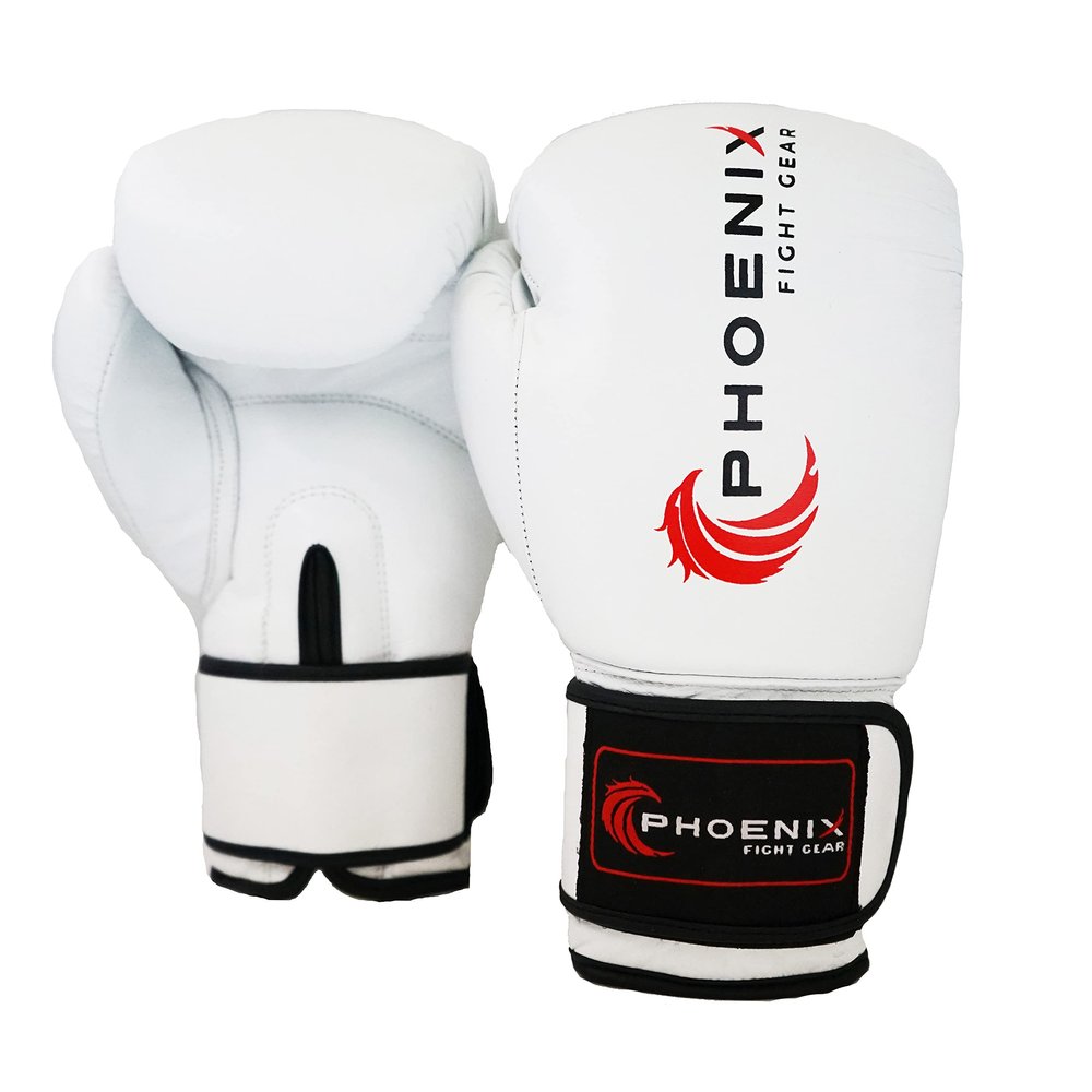 Phoenix Fight Gear's Flight Boxing Gloves, MMA Gear, Gear for Boxing, Sparring, and Other MMA Mixed Martial Arts Sports, Adult Sizes 10oz, 12oz, 14oz, 16oz, 18oz in Black, Grey, White (White 18 oz)