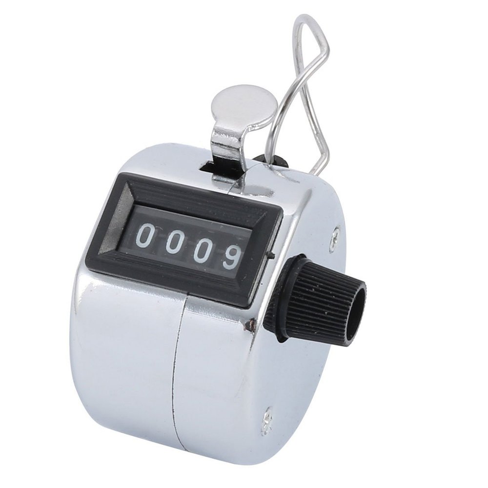 uxcell Hand Tally Counter 4 Digit Number Handheld Metal Mechanical Counter Lap Counter Digit Clicker to 9999