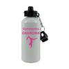 Personalized Custom Gymnastics Grandma Aluminum White Finish 20 Ounce 600ML Sport Water Bottle Customizable, Hot Pink view 1