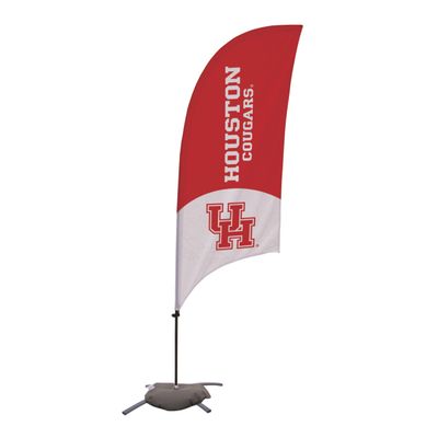 Houston Cougars College Sports Printed Feather Flag - NCAA Licensed - Super Polyester - School Banner (Red, White) (7.5' Cross Base)