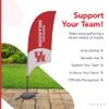 Houston Cougars College Sports Printed Feather Flag - NCAA Licensed - Super Polyester - School Banner (Red, White) (7.5' Cross Base) view 4