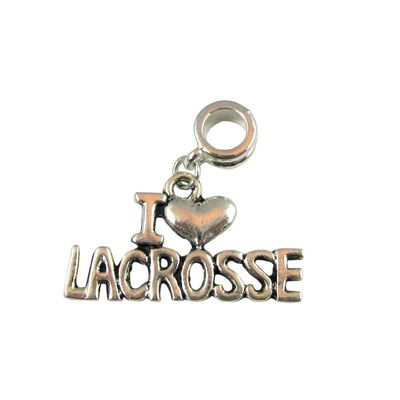 UniqueBeadsAndGifts Universal I Love Lacrosse Charm
