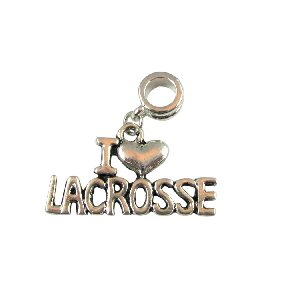 UniqueBeadsAndGifts Universal I Love Lacrosse Charm