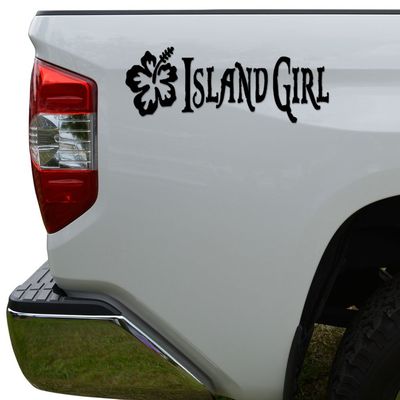Rosie Decals Island Girl Hawaii Hibiscus Flower Die Cut Vinyl Decal Sticker For Car Truck Motorcycle Window Bumper Wall Decor Size- [6 inch/15 cm] Wide Color- Matte White