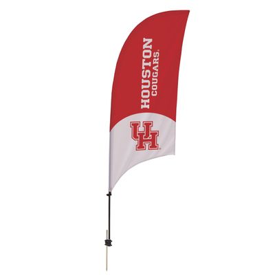 Houston Cougars College Sports Printed Feather Flag - NCAA Licensed - Super Polyester - School Banner (Red, White) (7.5' Spike Base)