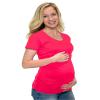 Monag Short Sleeve Maternity T-Shirt Classic Ruched Side, Medium Fuchsia view 1