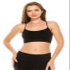 Kurve American Made Basic Crop Tank Top Bra Cami, UV Protective Fabric UPF 50+ (Made with Love in The USA), Black, X-Large/XX-Large view 1