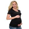 Monag Short Sleeve Maternity T-Shirt Classic Ruched Side, Medium Black view 1
