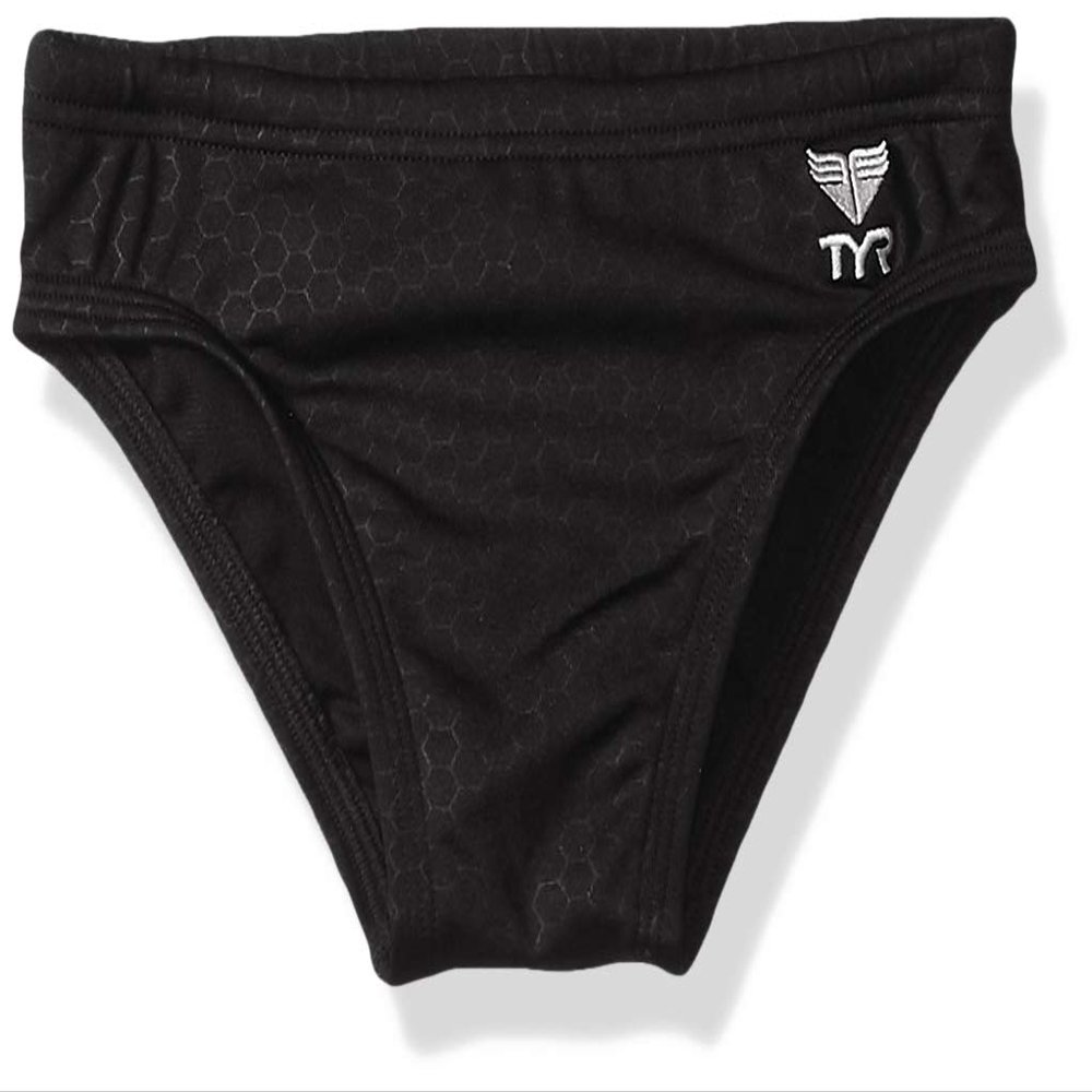 TYR Boys Hexa Racer Swimsuit, Black, 22