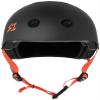 S1 Lifer Helmet for Skateboarding, BMX, and Roller Skating - EPS Fusion Foam, CPSC & ASTM Certified - Black Matte w/Orange Straps Small (21") view 3
