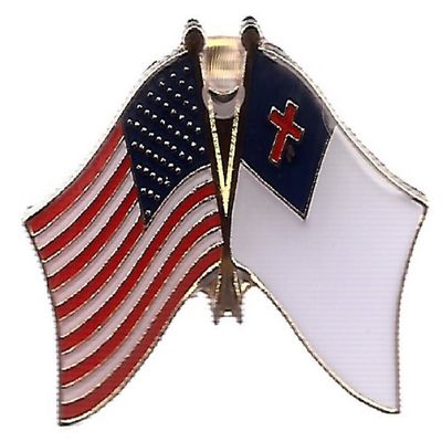 AES Wholesale Pack of 3 USA American & Christian Christ Cross Flag Bike Hat Cap lapel Pin