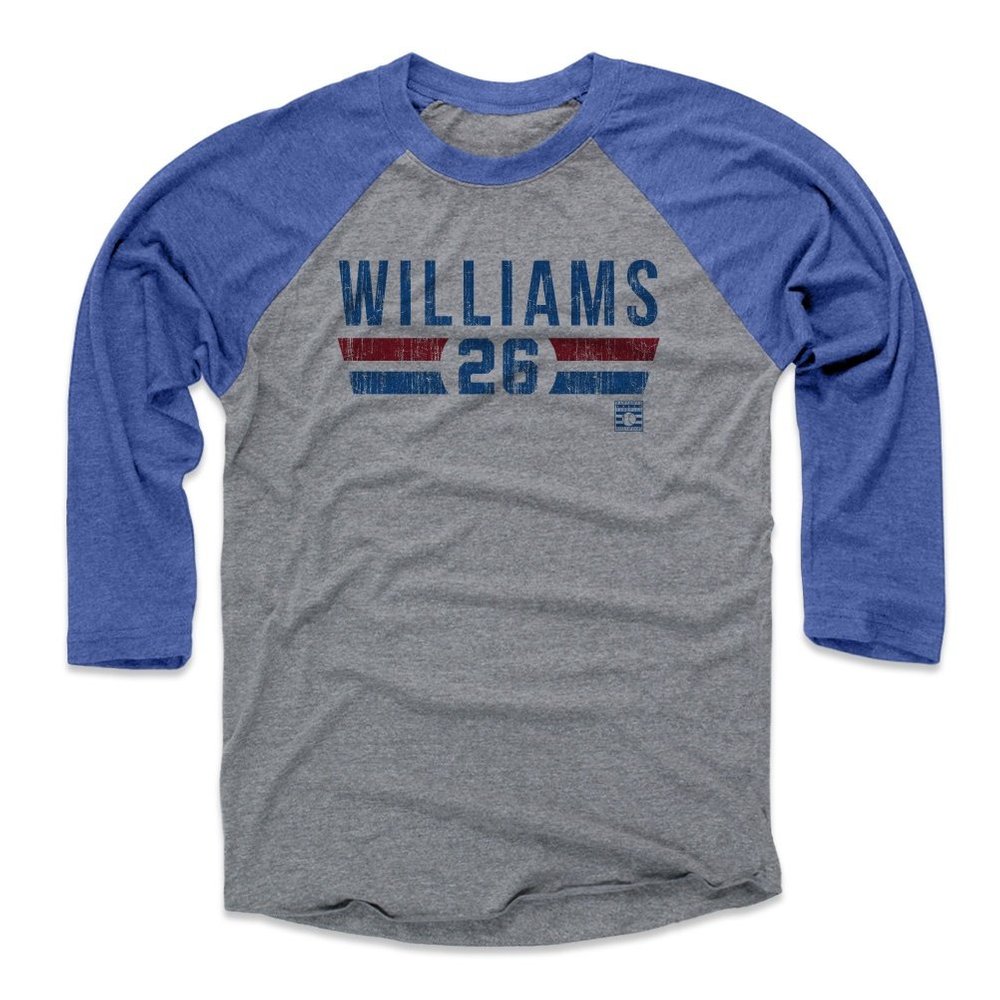 500 LEVEL Billy Williams Tee Shirt (Baseball Tee, XXX-Large, Royal/Heather Gray) - Billy Williams Font B