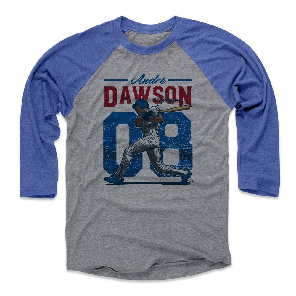 500 LEVEL Andre Dawson Tee Shirt (Baseball Tee, XXX-Large, Royal/Heather Gray) - Andre Dawson Vintage B