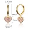 14k Gold Plated Brass Pink Heart Plain Huggy Baby Girls Hoop Earrings view 2