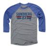 500 LEVEL Ryne Sandberg 3/4 Sleeve T-Shirt (Baseball Tee, Small, Royal/Heather Gray) - Ryne Sandberg Font B view 1