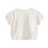 CHENXIN Girls Shrug Knit Short Sleeve Lace Bolero Cardigan Shrug (Ivory 2, 8-9T) view 2
