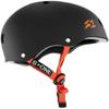 S1 Lifer Helmet for Skateboarding, BMX, and Roller Skating - EPS Fusion Foam, CPSC & ASTM Certified - Black Matte w/Orange Straps X-Large (22.5") view 2