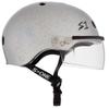 S1 Lifer Visor Helmet Gen 2 for Skateboarding, BMX, and Roller Skating - EPS Fusion Foam, CPSC & ASTM Certified - Silver Gloss Glitter w/Clear Visor Large (22") view 2