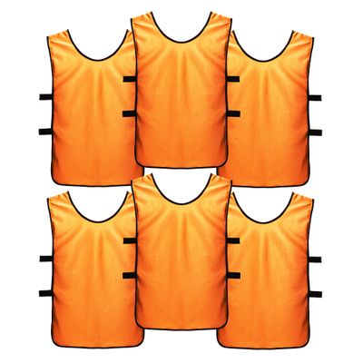SportsRepublik Pinnies Scrimmage Vests for Kids, Youth and Adults (6-Pack) - Soccer Pennies