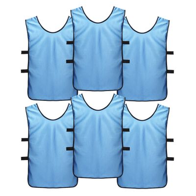 SportsRepublik Pinnies Practice Scrimmage Vests (6-Pack) - Last Longer and Look Cooler - Soccer,Arctic Blue,L (Adult age 12+)