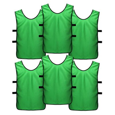 SportsRepublik Pinnies Practice Scrimmage Vests (6-Pack) - Last Longer and Look Cooler - Soccer,Green,L (Adult age 12+)