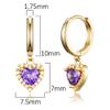 14k Gold Plated Brass Purple Heart Plain Huggy Baby Girls Hoop Earrings view 2