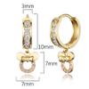 14k Gold Plated Brass Pink Mouse Channel Cz Huggy Baby Girls Hoop Earrings view 2