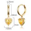 14k Gold Plated Brass Yellow Heart Plain Huggy Baby Girls Hoop Earrings view 2