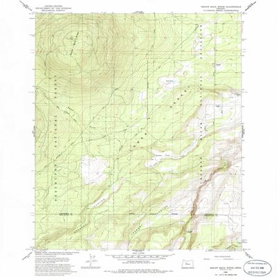 YellowMaps Squaw Back Ridge OR topo map, 1:24000 Scale, 7.5 X 7.5 Minute, Historical, 1985, Updated 1986, 26.8 x 21.9 in - Tyvek