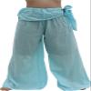 RaanPahMuang Wild Light Cotton Thai Pirates Pants Hip Tied, Medium, Baby Blue view 1